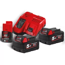 Pack NRJ 18V,2 batteries 5,0 Ah Red Lithium, système M18 + 1 Batterie 12V 2AH