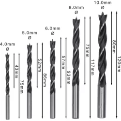 Mèche bois robustline DE 4 à 10 mm - lot de 5