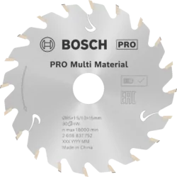 Lame de scie circulaire Bosch dents par pouce 30 Ø15mm, Ø85mm