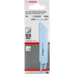 Lames Scie Sabre Bim Flexible Metal 100mm S522Ef - jeu de 2