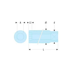 Douille 1/2' longue - 12 pans 22 mm - S.22L