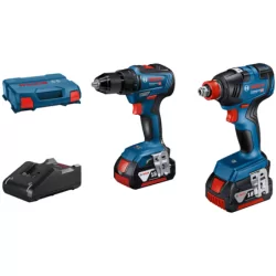 Kit 2 outils GDX 18V-200 + GSR 18V-55 + 2 batteries 18v 4,0 ah et chargeur