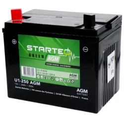 Batterie green batterie tondeuse AGM 12v 24ah 250a - plus à gauche