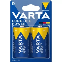 Pile alcaline varta longlife power LR20 1,5v - blister de 2