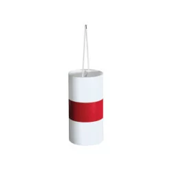 Fardier cylindrique blanc avec bande retro rouge