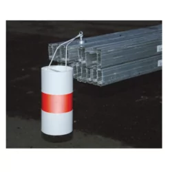Fardier cylindrique blanc avec bande retro rouge