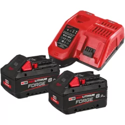 Pack NRG 18V 2 batteries 8Ah FORGE Red Li-ion - M18 + chargeur