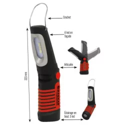 Baladeuse d'atelier LED 300 lumens articulée rechergeable