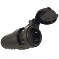 Fiche électrique caoutchouc 16a femelle NF 2 p+t 250V IP44