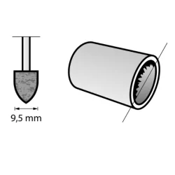 Meule à rectifier en oxyde d'aluminium CONIQUE D.9,5mm Dremel 952 - lot de 3
