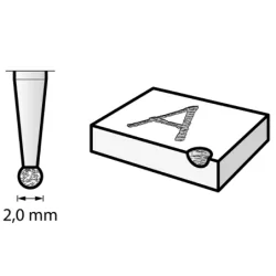 Fraise pointe diamantée 2 mm Dremel 7103 - lot de 2