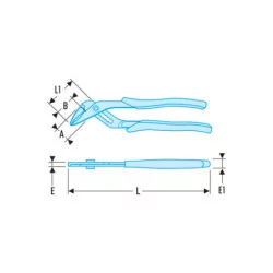 Pince multiprise mécanicien grande capacité 180mm