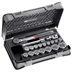 Cliquet et douilles 1/2 coffret de 19 pièces
