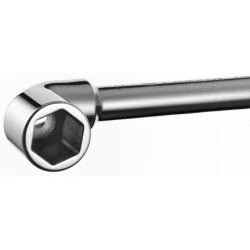 Clé à pipe débouchée 6x6 pans métrique