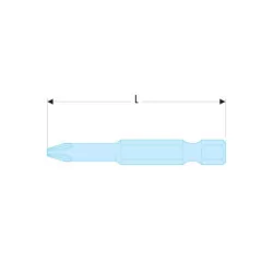 Embout de vissage 1/4 standard PZ2 50 mm