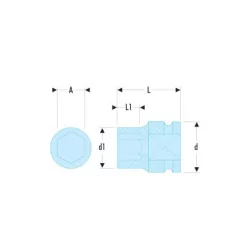 Douille impact 1/2' courte