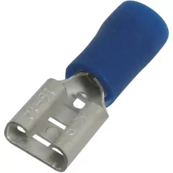 Cosse plate femelle isolée bleue