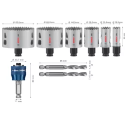 Set trepan Progessor electricien 9 pièces