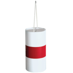 Fardier cylindrique blanc avec bande retro rouge