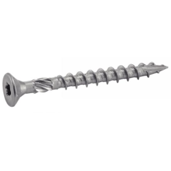Vis pour bois tendre tête fraisée six lobes inox A2 filetage partiel