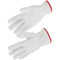 Gant cuir tout fleur bovin coloris naturel serrage élastique