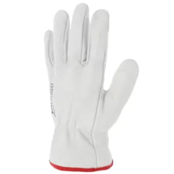 Gant cuir tout fleur bovin coloris naturel serrage élastique