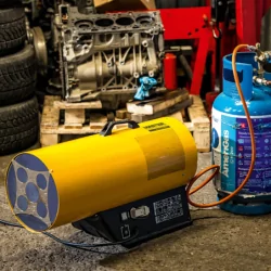 Chauffage air pulsé portable au gaz propane à allumage manuel puissance réglable 18-33 Kw