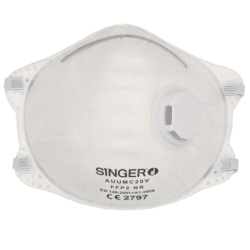 Demi-masque antipoussière coque avec valve FFP2 -boîte de 10 masques