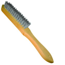 Brosse métallique manuelle fil inox à manche à bois i295x35 -leman- 720293