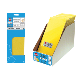 Patins abrasifs fixation par pince en Corindon Jaune 2 x 3 + 2 trous 93x230 mm