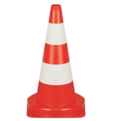 Cône signalisation blanc-rouge 30 cm