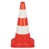 Cône signalisation blanc-rouge 30 cm