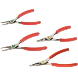 Jeu de 4 pinces circlips intérieures/extérieures becs droits 12 à 25mm et 18 à 60mm