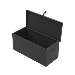 Coffre de chantier gris avec plateau