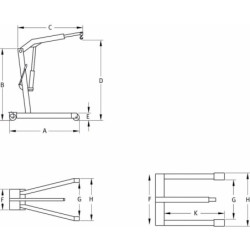 Grue d'atelier pliante 1 tonne