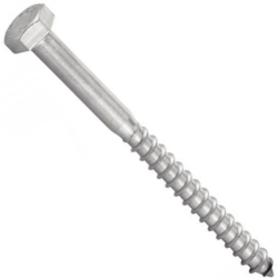 Vis à bois tête hexagonale tirefond inox A2 DIN 571 M10x50 - boîte de 50