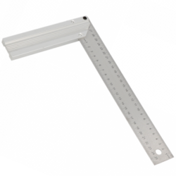 Equerre menuisier 300mm - talon alu - lame inox gravée -standard