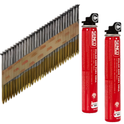 Clou 28x75 annelé D34 + 2 cartouches gaz - pack de 2000