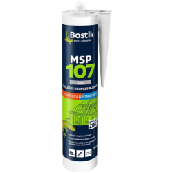 Mastic colle d'étanchéité blanc polymère support humide MSP 107 cartouche 290ml