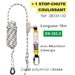 Harnais p30 + 1 stop chute ac 60/10m + 1 mousqueton+ 1 sac t 3616kit2
