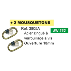 Harnais p30 + 1 stop chute ac 60/10m + 1 mousqueton+ 1 sac t 3616kit2
