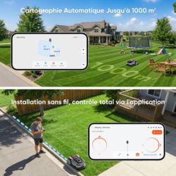 Robot tondeuse S4 Lidar 1000 M² 18 cm largeur de coupe 2 roues motrices pente max 42 %