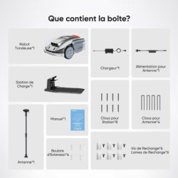 Robot tondeuse S5 1600 M² 20 cm largeur de coupe 4 roues motrices pente max 60 %