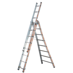 Echelle PRONOR transformable 3 plans 3X10 échelons 6.81m