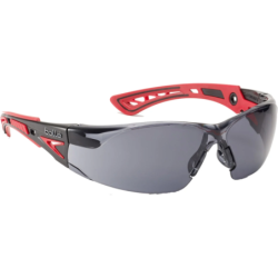 Lunette de sécurité RUSH+ fumée traitement Platinum Rouge Noir