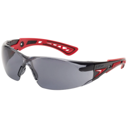 Lunette de sécurité RUSH+ fumée traitement Platinum Rouge Noir