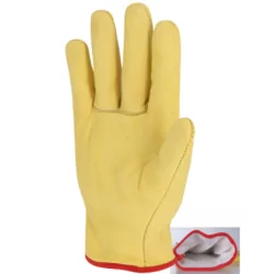 Gant tout fleur bovin jaune entièrement doublé molleton