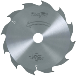 Lame carbure 230x2.5x30 12 dents
