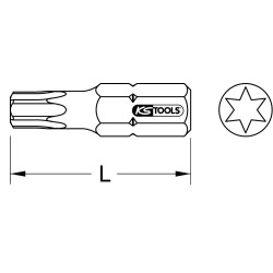 Embout de vissage 5/16 torx 40 long 30 mm