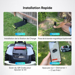 Robot tondeuse V3 600M² Largeur de coupe 18 cm Pente 42 %